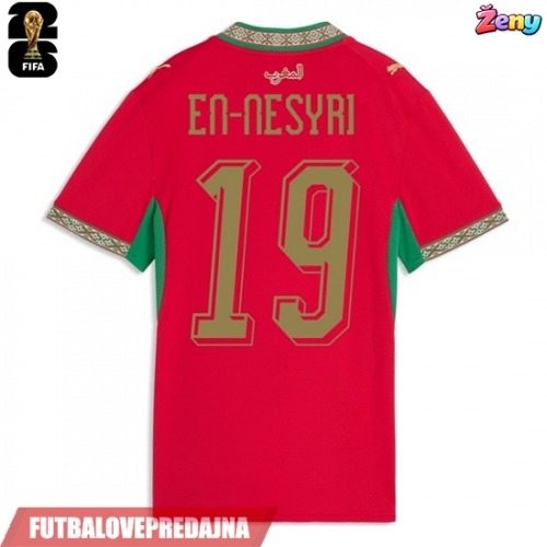 Lacne Ženy Futbalové dres Maroko Youssef En-Nesyri #19 MS 2026 Krátky Rukáv - Domáci